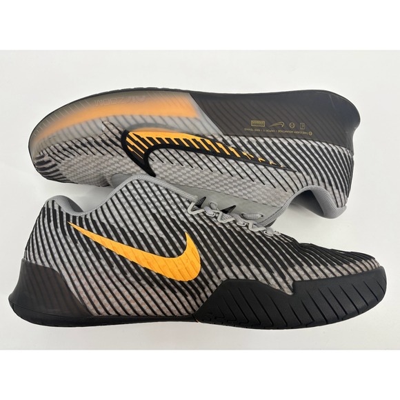 Nike Court Air Zoom Vapor 11 HC Tennis Shoes Wolf Grey Laser Orange, Men's 14 - Picture 8 of 12